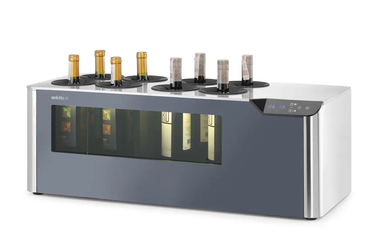 Răcitor de vinuri CELLAR pentru 8 sticle, reglabil, cu două zone | ARKTIC 237380