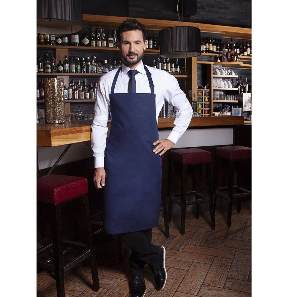 Șorț de bucătar de bază 75 x 90 cm cu cataramă albastru marin | KARLOWSKY BLS 4-10-Stck