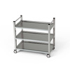 Cărucior cu 3 rafturi din oțel inoxidabil cu mâner vertical 100x40x85 cm | FORGAST
