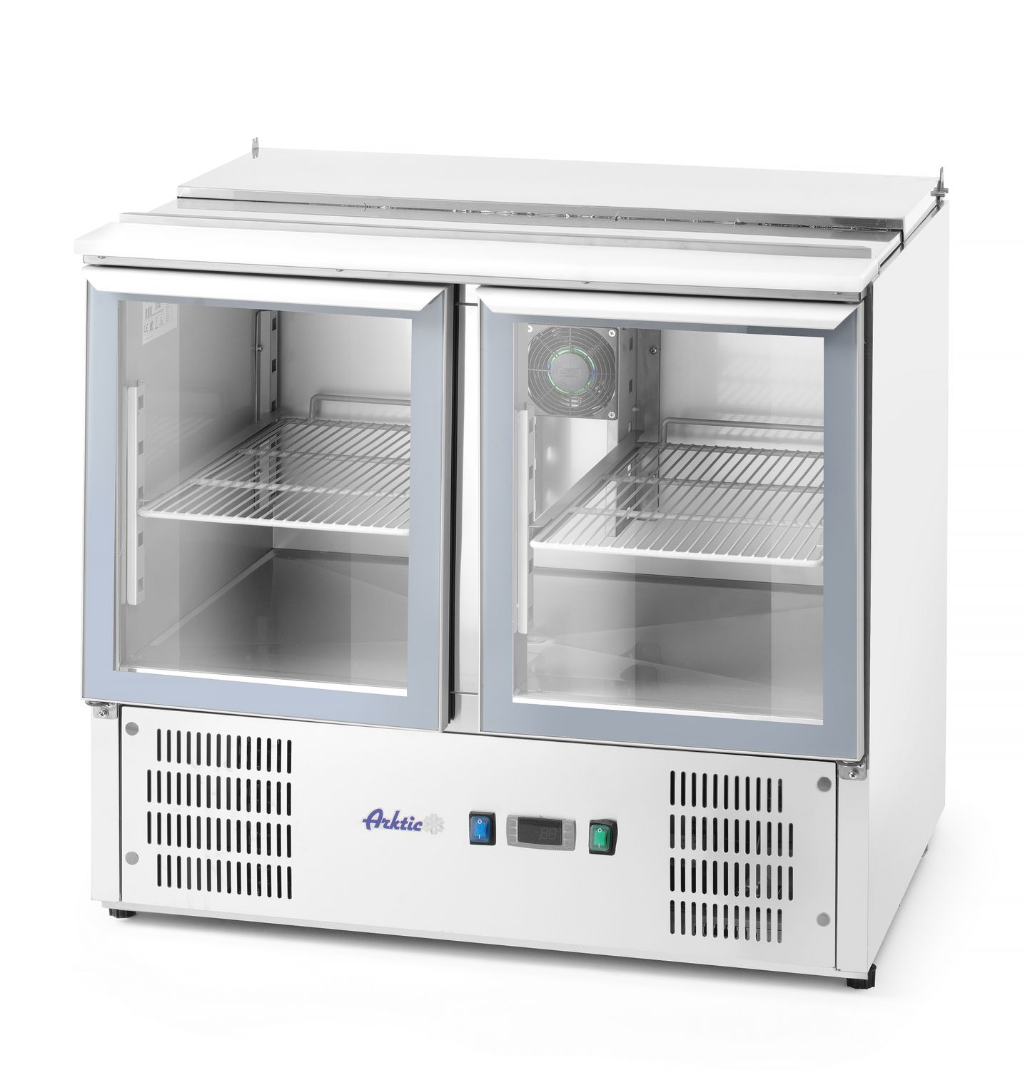 Salatieră frigorifică cu 2 uși și capac cu balamale HENDI 236246