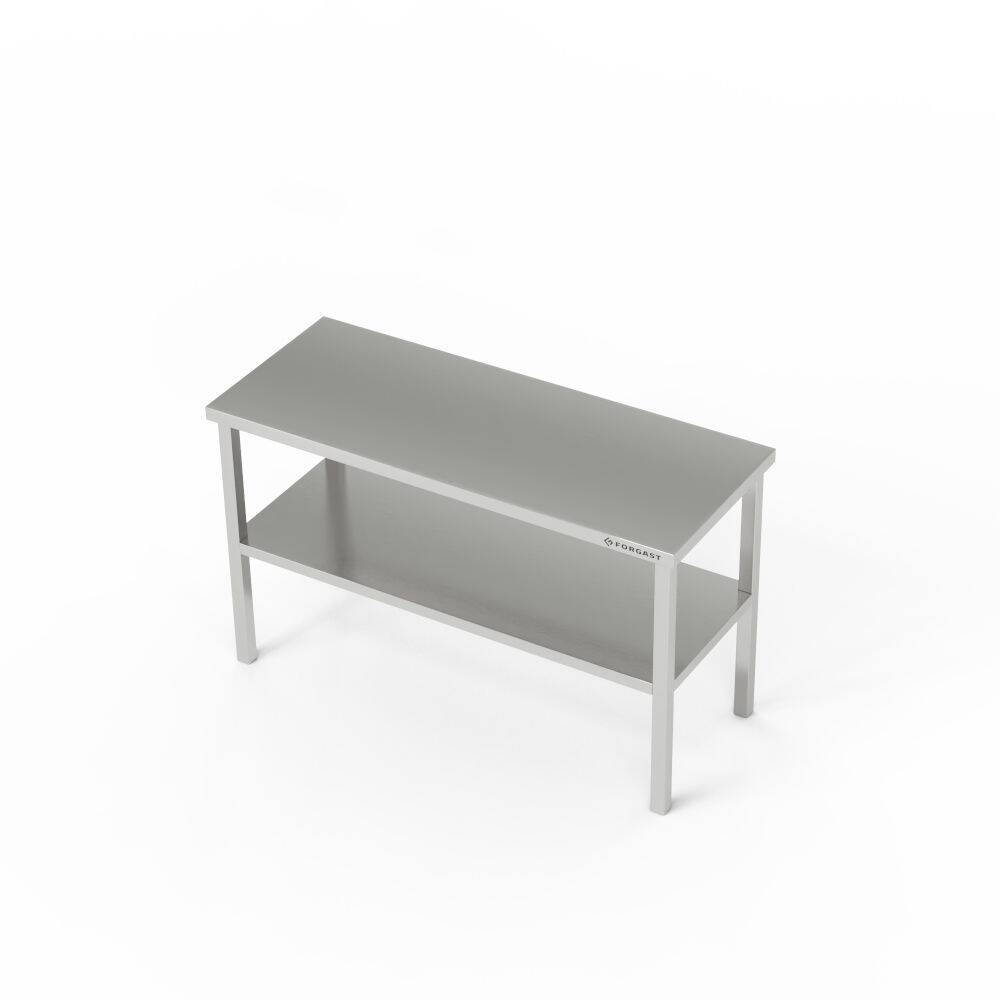 Extensie masă 2 rafturi din oțel inoxidabil 4 picioare 60x30x60 cm | FORGAST