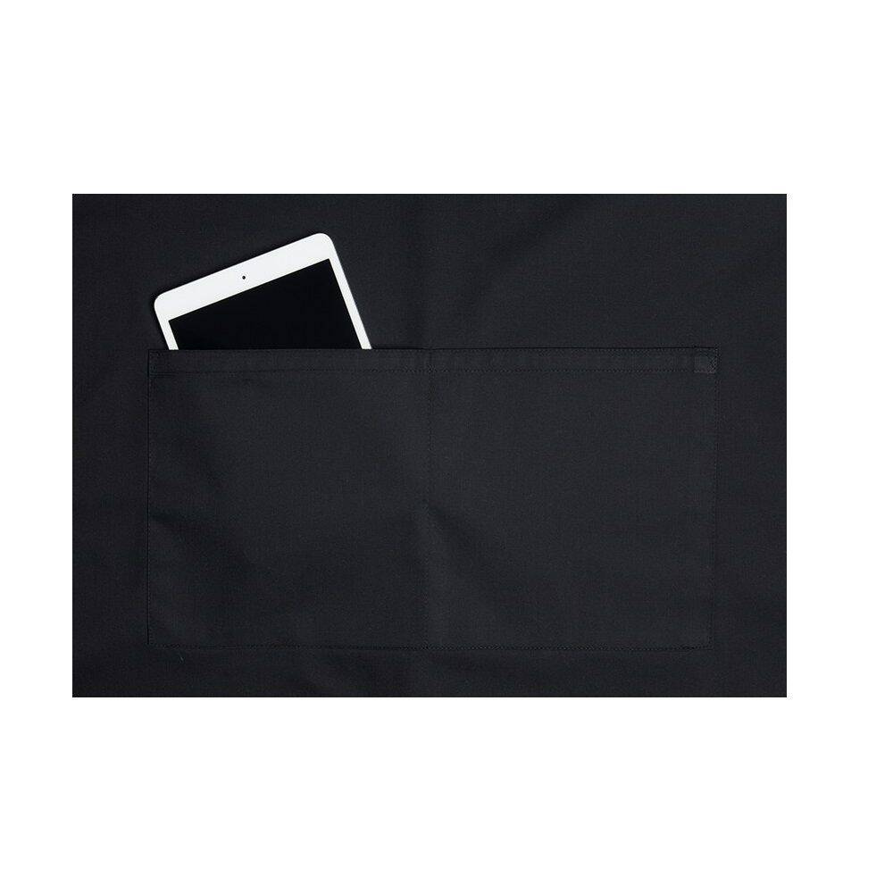 Șorț de bucătar de bază 75 x 90 cm cu buzunar și cataramă negru | KARLOWSKY BLS 5-1-Stck