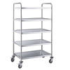 Cărucior de servire cu 5 rafturi, oțel inoxidabil, 83x51x154 cm | CONTACTO 7004/005