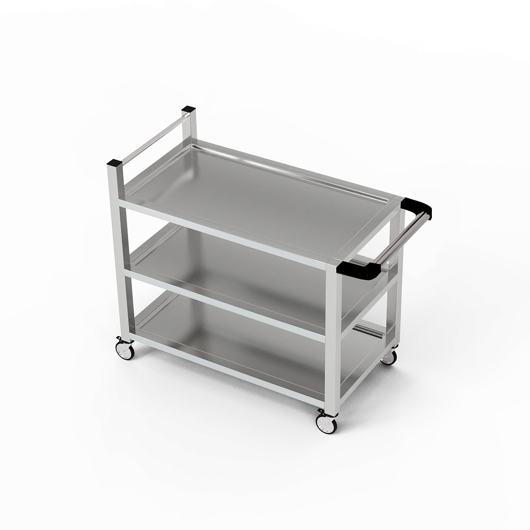 Cărucior cu 3 rafturi din oțel inoxidabil 110x40x85 cm | FORGAST