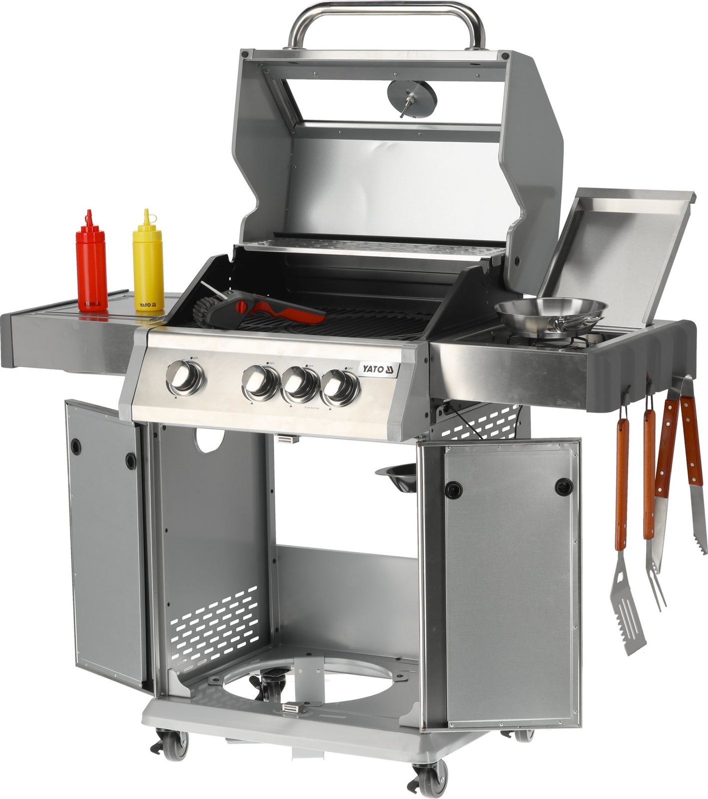 Grătar pe gaz 3+1 | YATO YG-20015