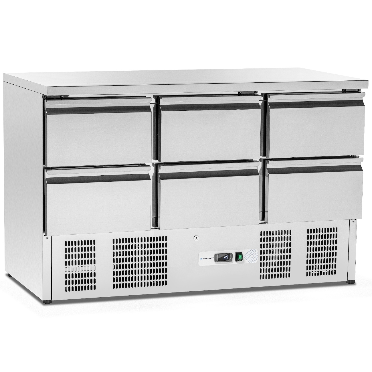 Masă frigorifică cu 6 sertare, 400 l, cu unitate inferioară FORGAST FG07009