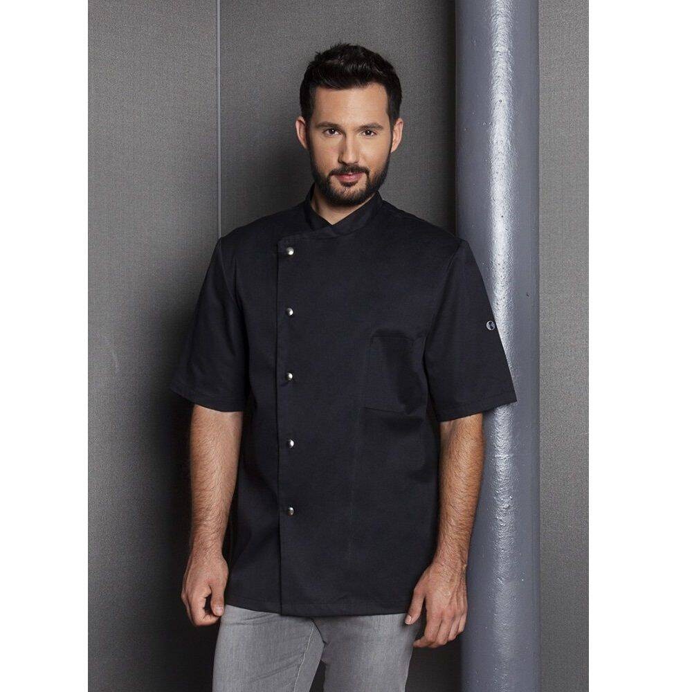 Bluză de bucătar pentru bărbați Gustav negru | KARLOWSKY JM 15-1