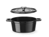 Oală din fontă emailată, 3.7 L, neagră, 31.7x24x(Î)10.5 cm | HENDI 626870