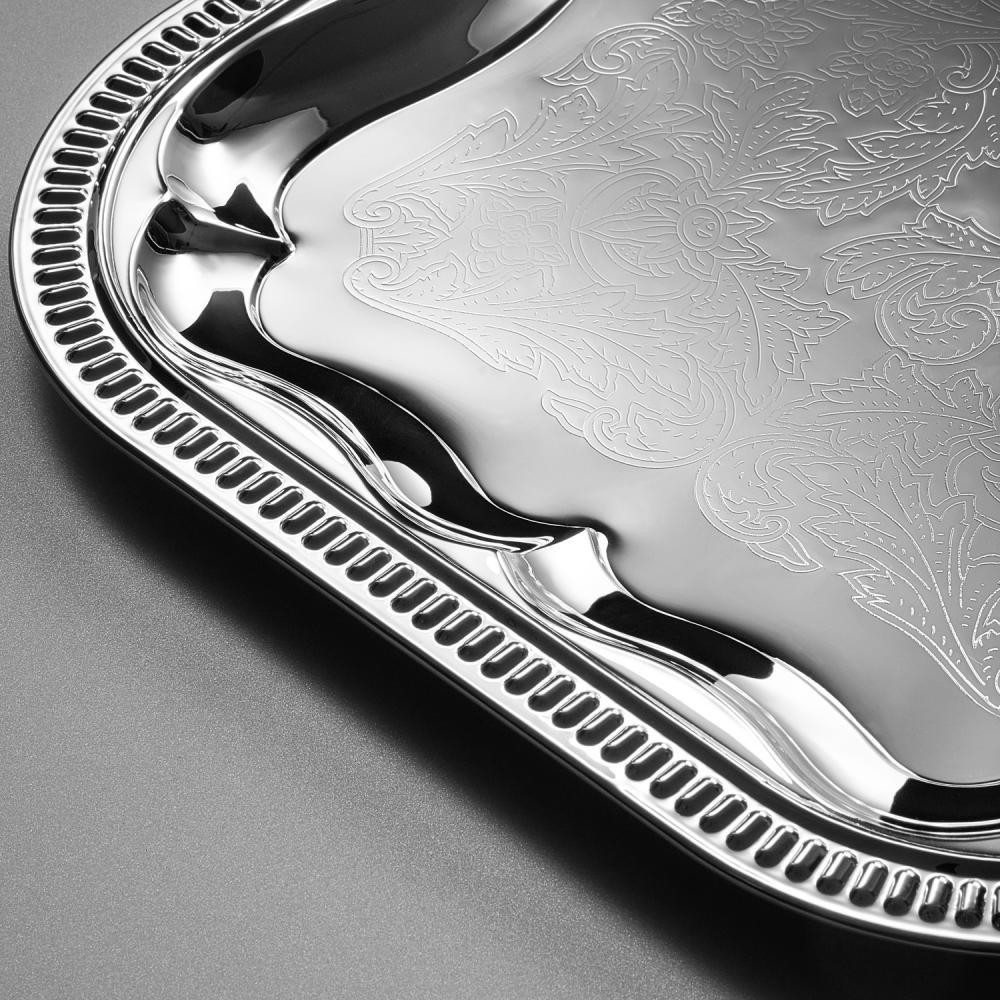 Tavă de banchet GN 1/1, cu model, oțel inoxidabil, 53x32.5x1.5 cm | APS 394