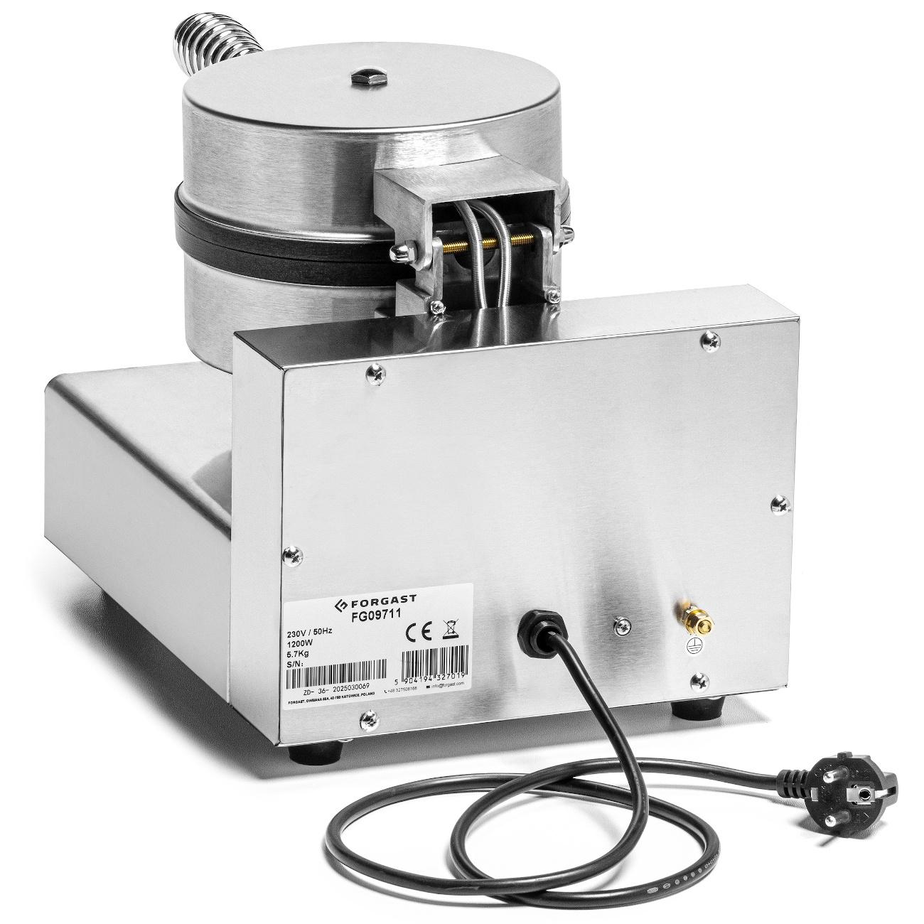 Fier electric pentru vafe pentru vafe belgiene diametrur. 18.5 cm, 1.2 kW, 230 V | FORGAST FG09711