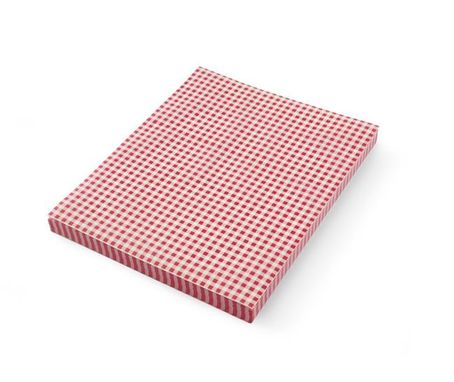 Hârtie pergament cu model în carouri roșii și albe, 25x35 cm | HENDI 678251