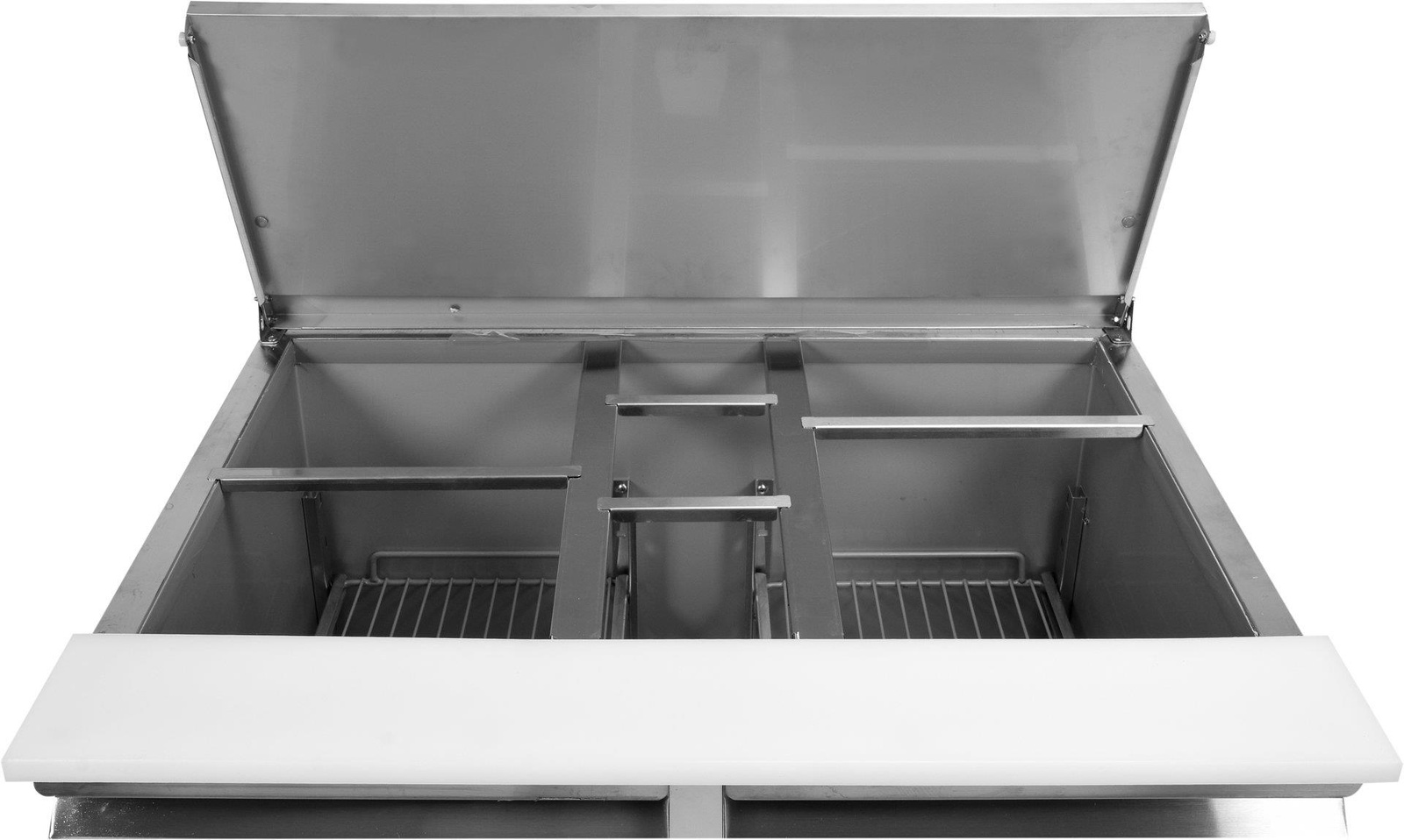 Salatieră frigorifică cu 2 uși, cu capac din oțel inoxidabil | YATO YG-05262