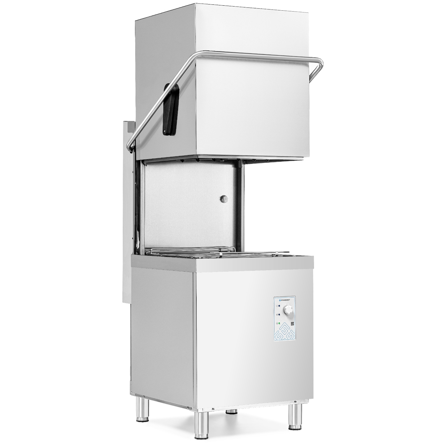 Mașină de spălat vase gastronomică tip glugă cu pompă de evacuare, control manual, dozator de detergent, 11,25 kW, 400 V | FORGAST FG00213