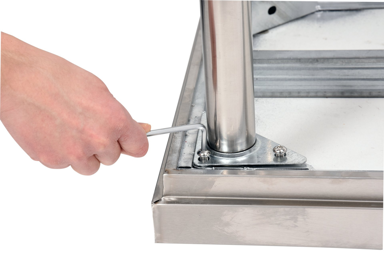 Masă de lucru centrală din oțel inoxidabil cu raft 100x60x85 cm | YATO YG-09001