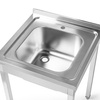 Masă inox cu chiuvetă cu 1 vas 60x60x85 cu șuruburi | FORGAST FG15334