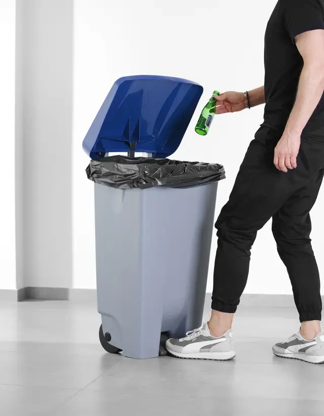 Capac pentru coș de gunoi 120 l, albastru | HENDI 873502