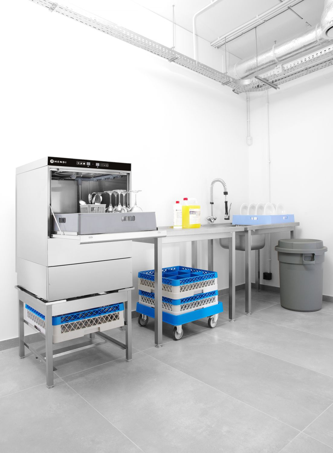 Mașină de spălat vase culinare cu pompă de scurgere | HENDI 231753