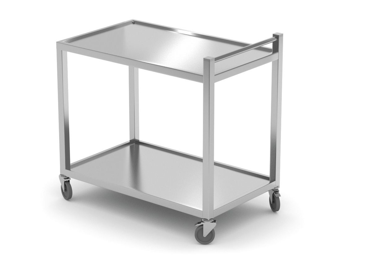 Carucior pentru chelneri cu 2 rafturi din inox | HENDI 816691