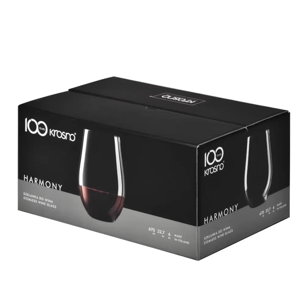 Pahare pentru vin roșu, Harmony 670 ml - set 6 bucăți | KROSNO GLASS F686376058014190