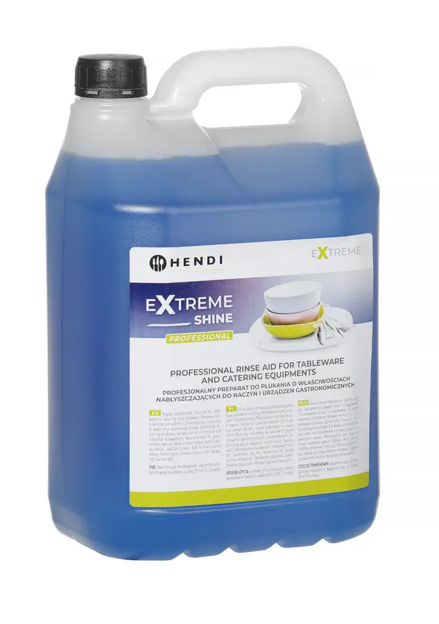 Preparat pentru clătirea vaselor cu proprietăți de lustruire Extreme Shine, vol. 5 L | HENDI 975022