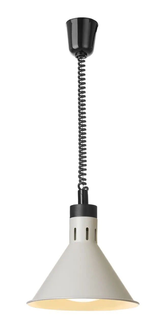 Lampă suspendată pentru încălzirea alimentelor, conică, bej, 230V/250W | HENDI 273777