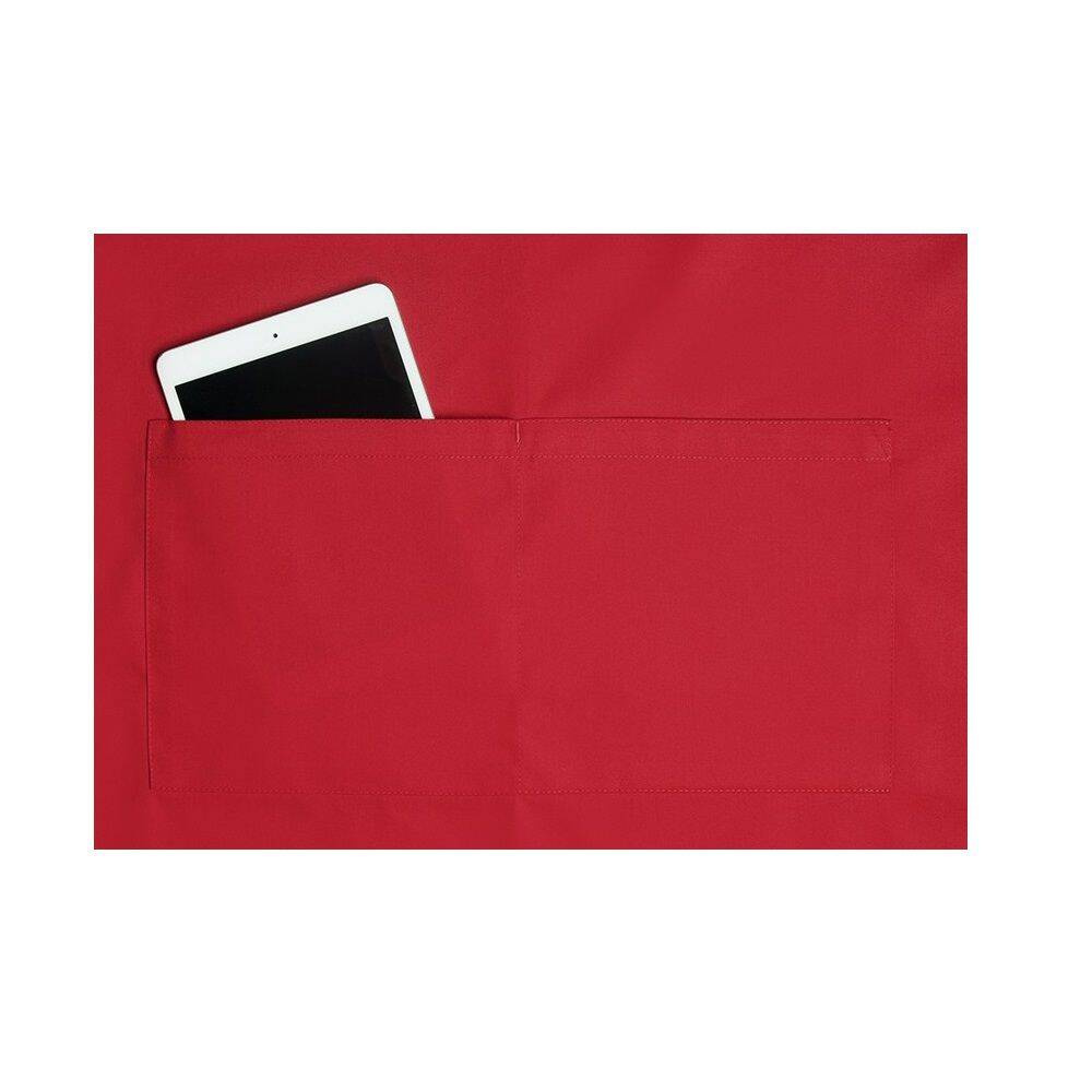 Șorț de bucătar Basic 75 x 90 cm cu buzunar și cataramă roșu | KARLOWSKY BLS 5-8-Stck