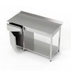 Masă de lucru din oțel inoxidabil cu dulap, sertar și raft 160x60x85 cm | FORGAST