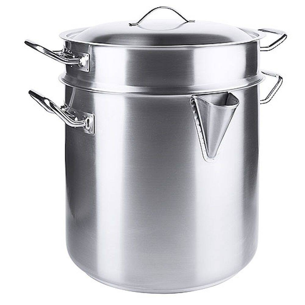 Oală dublă din oțel inoxidabil, capacitate 5 l, cu capac | CONTACTO 2129/240