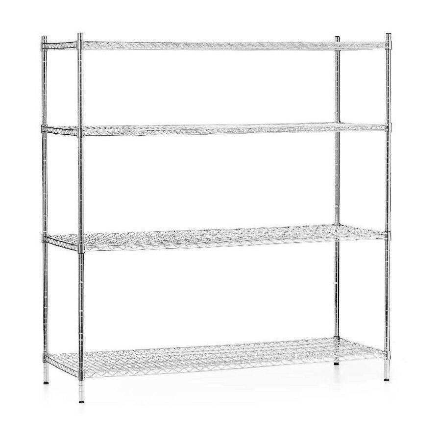 Raft de depozitare din oțel cromat 152x61x180 cm pliabil | FORGAST FG15139