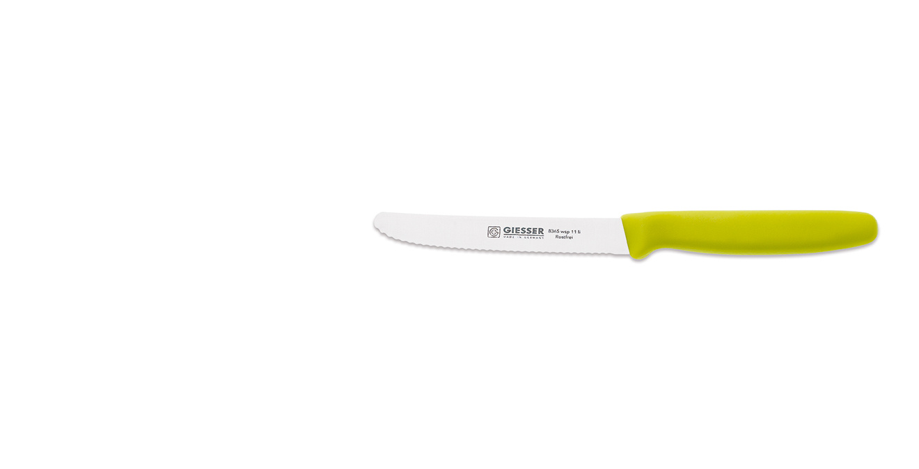 Cuțit universal cu margine ondulată - 11 cm, lime | GIESSER MESSER 8365 wsp 11 li