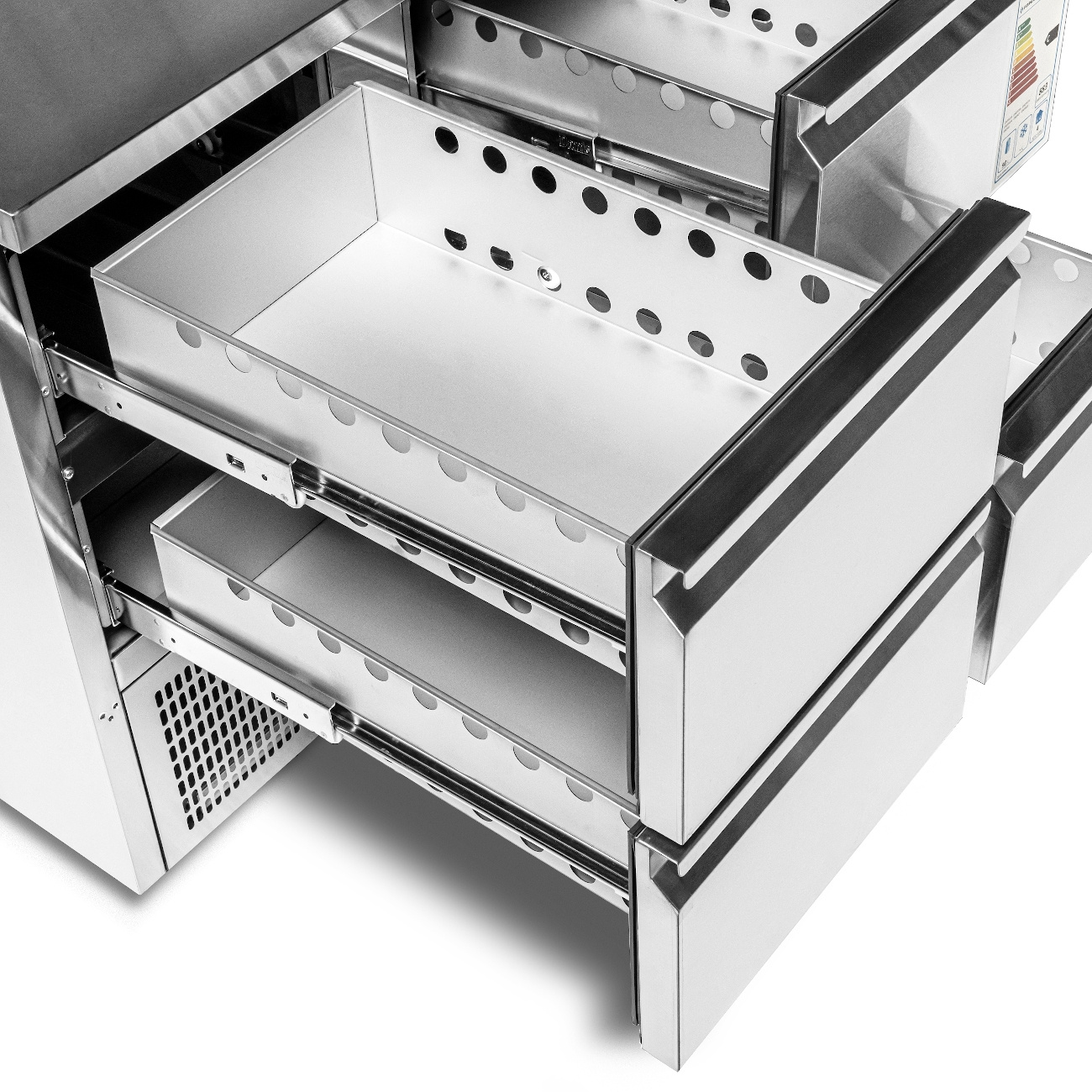 Masă frigorifică cu 4 sertare, 257 l, cu unitate inferioară FORGAST FG07004