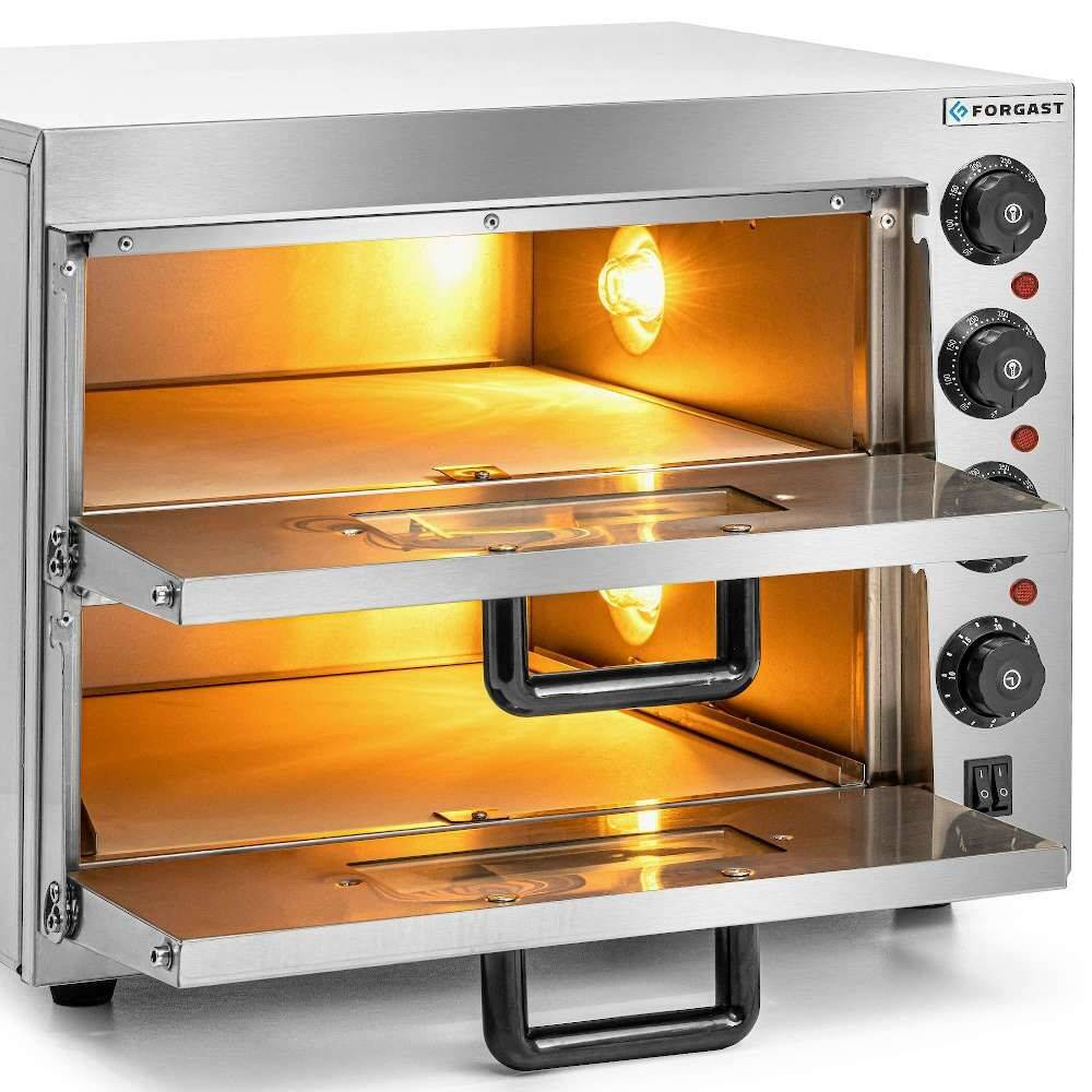 Cuptor pentru pizza cu 2 camere, 2x40 cm, 3 kW, 230 V | FORGAST FG09553