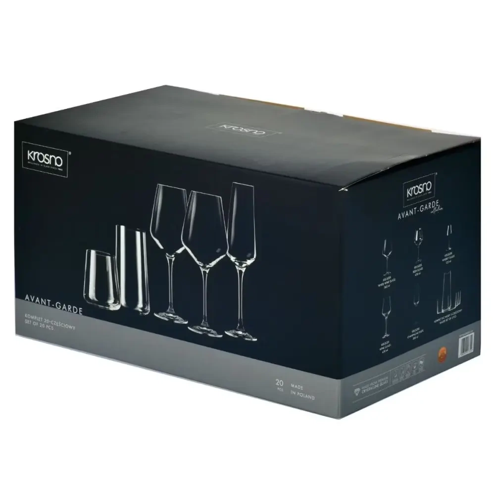 Set de pahare și pahare din colecția Avant-Garde, 20 piese | KROSNO FKP1584000001010
