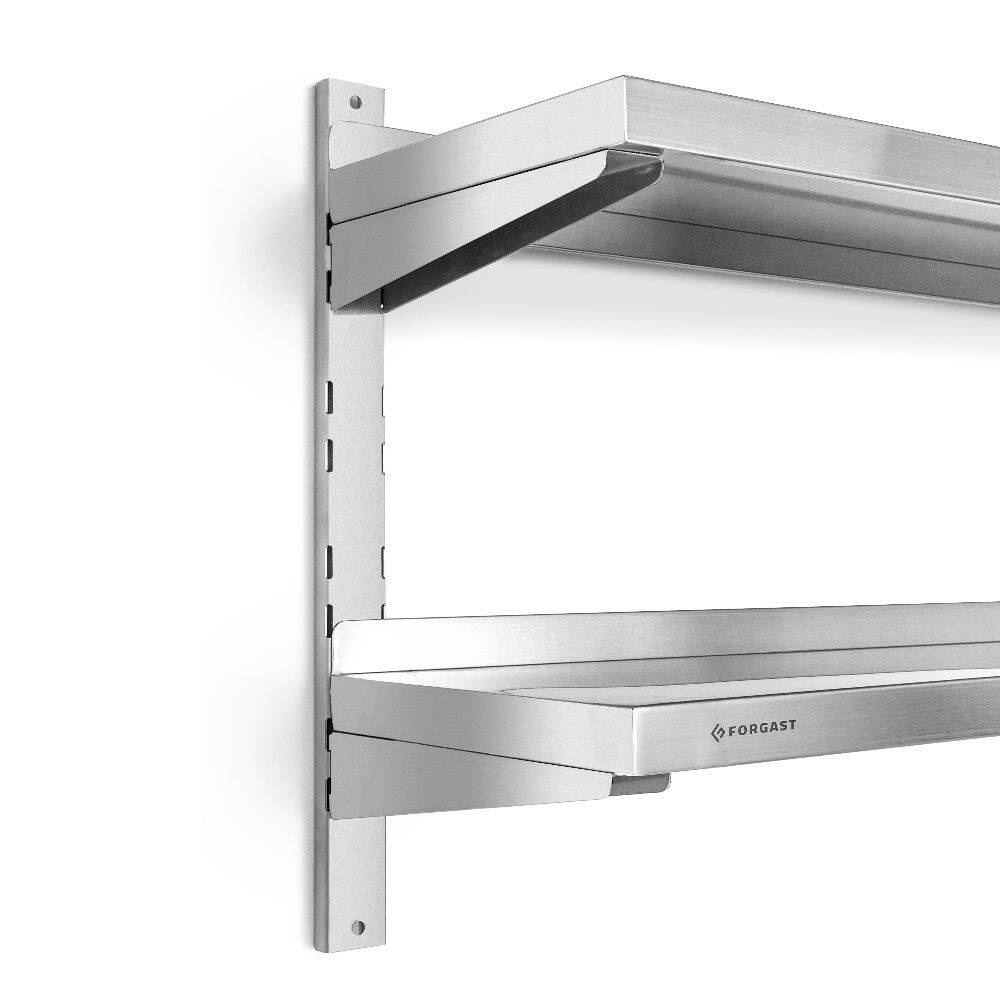 Raft dublu de perete din oțel inoxidabil 120x30x55 cm | FORGAST FG15002