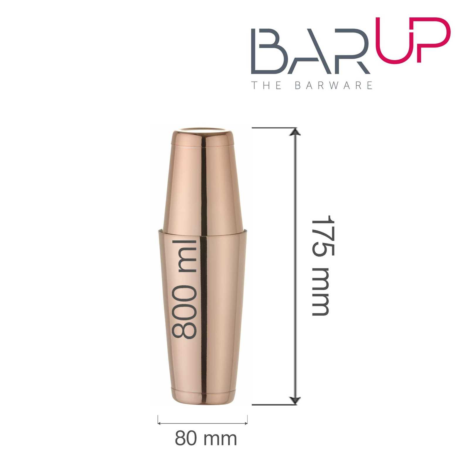 Pahar agitator Boston 0,8 l culoare cupru | BarUp 596395
