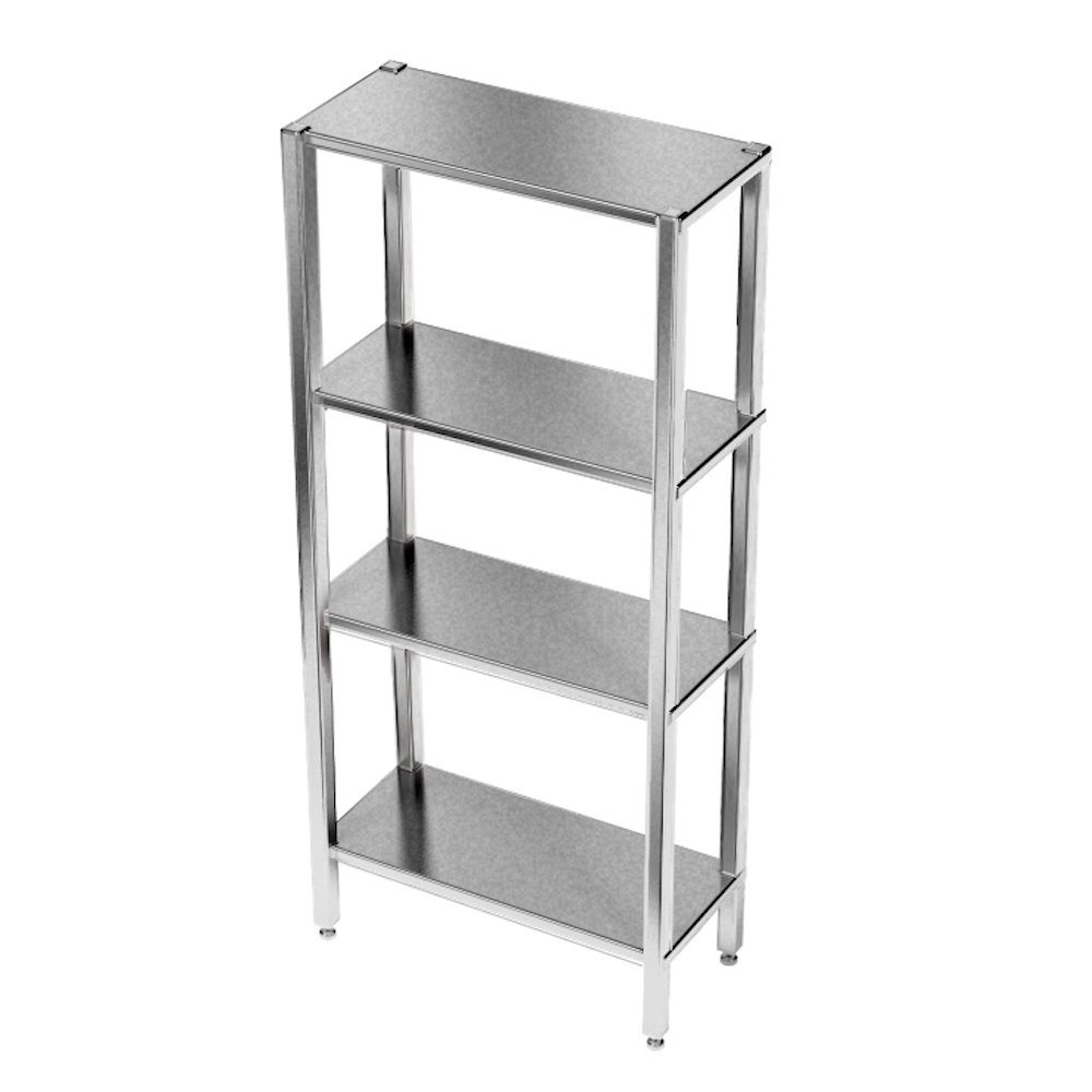 Raft cu 4 rafturi din oțel inoxidabil 120x60x180 cm | FORGAST