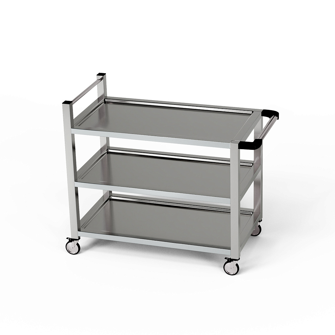 Cărucior cu 3 rafturi din oțel inoxidabil 110x40x85 cm | FORGAST