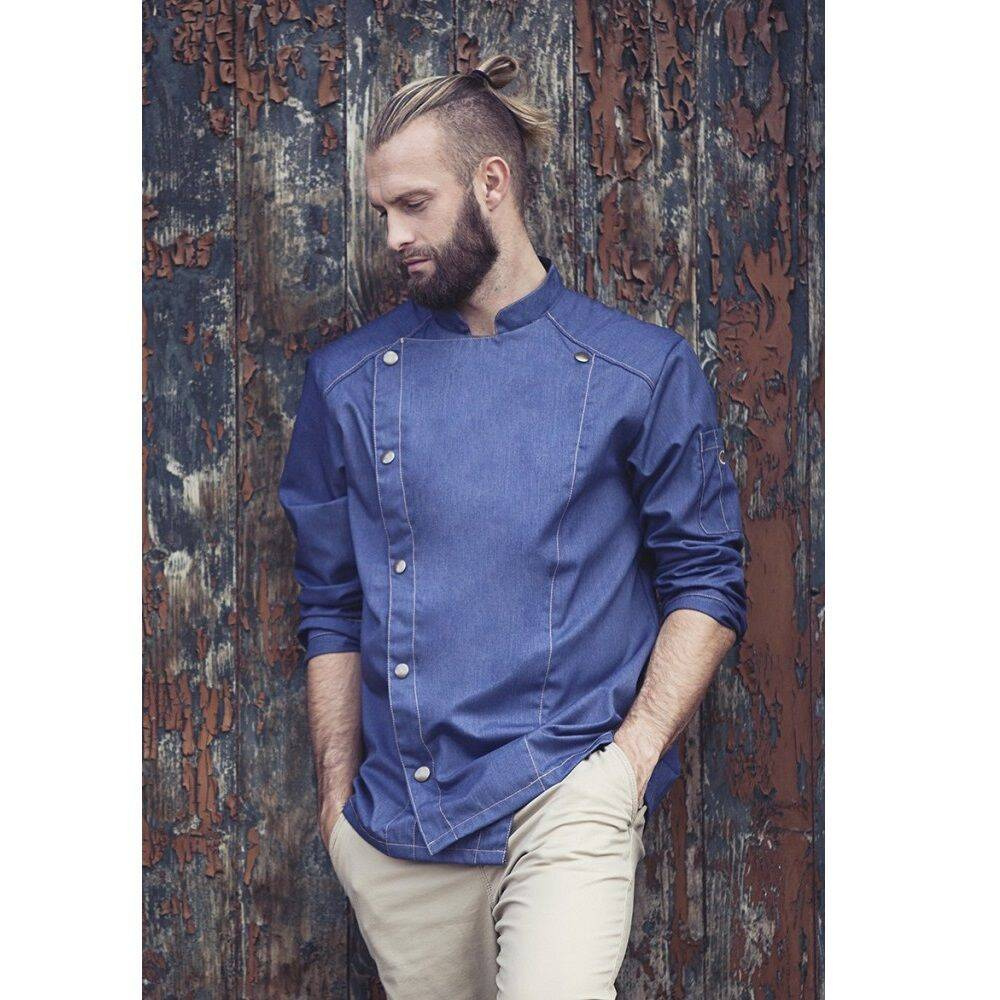 Hanorac bucătar pentru bărbați Jeans-Style albastru vintage | KARLOWSKY JM 24-15