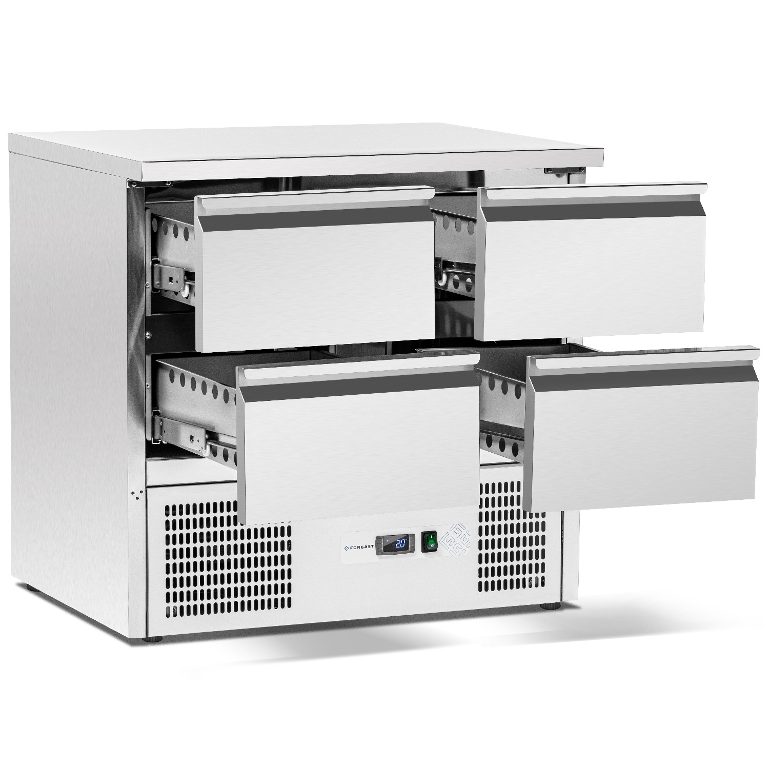 Masă frigorifică cu 4 sertare, 257 l, cu unitate inferioară FORGAST FG07004