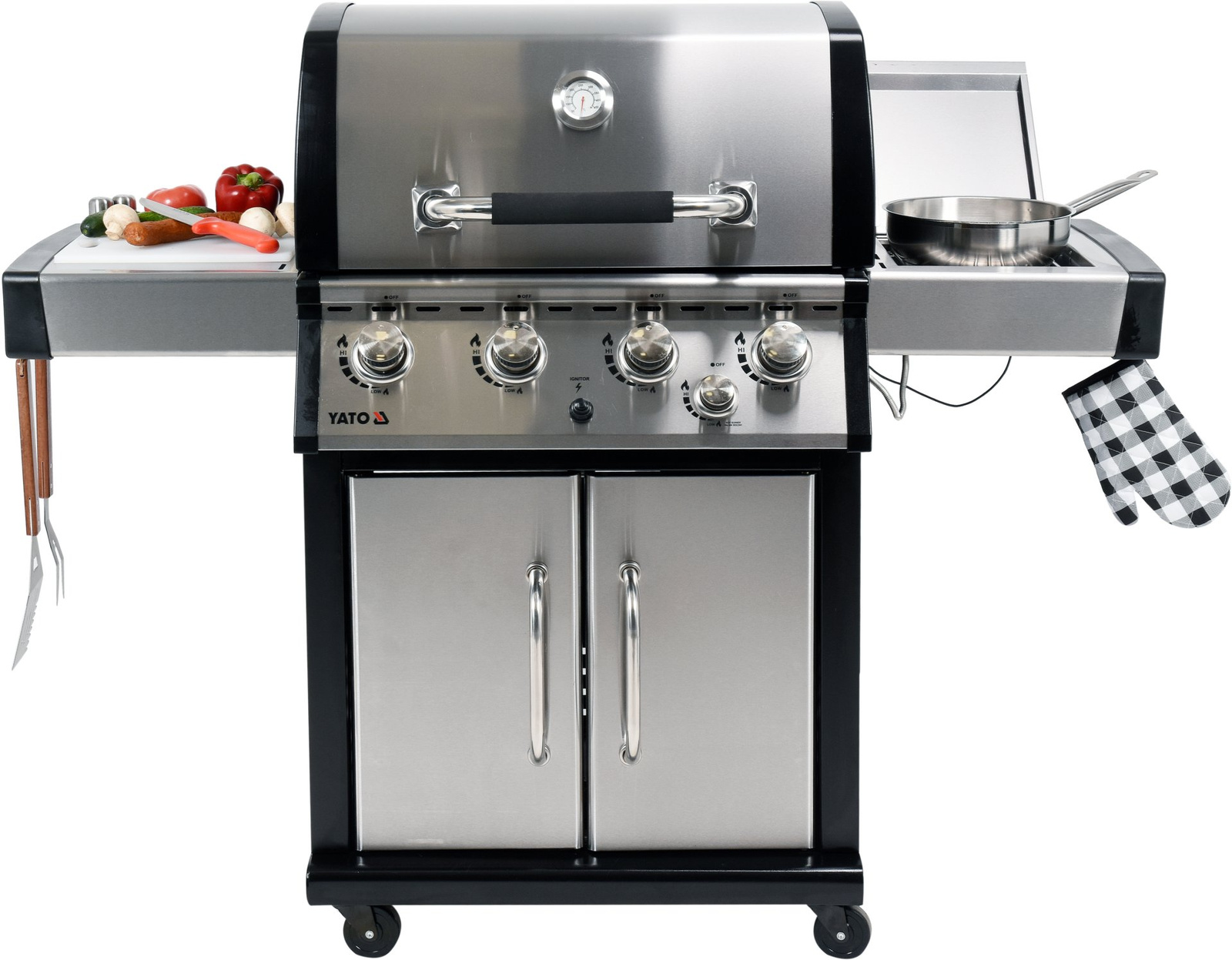Grătar pe gaz Yokate, 5 arzătoare (4+1) | YATO YG-20013