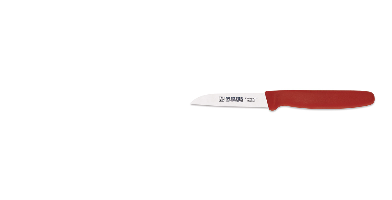 Cuțit pentru legume - 8 cm, roșu | GIESSER MESSER 8305 sp 8,0 r