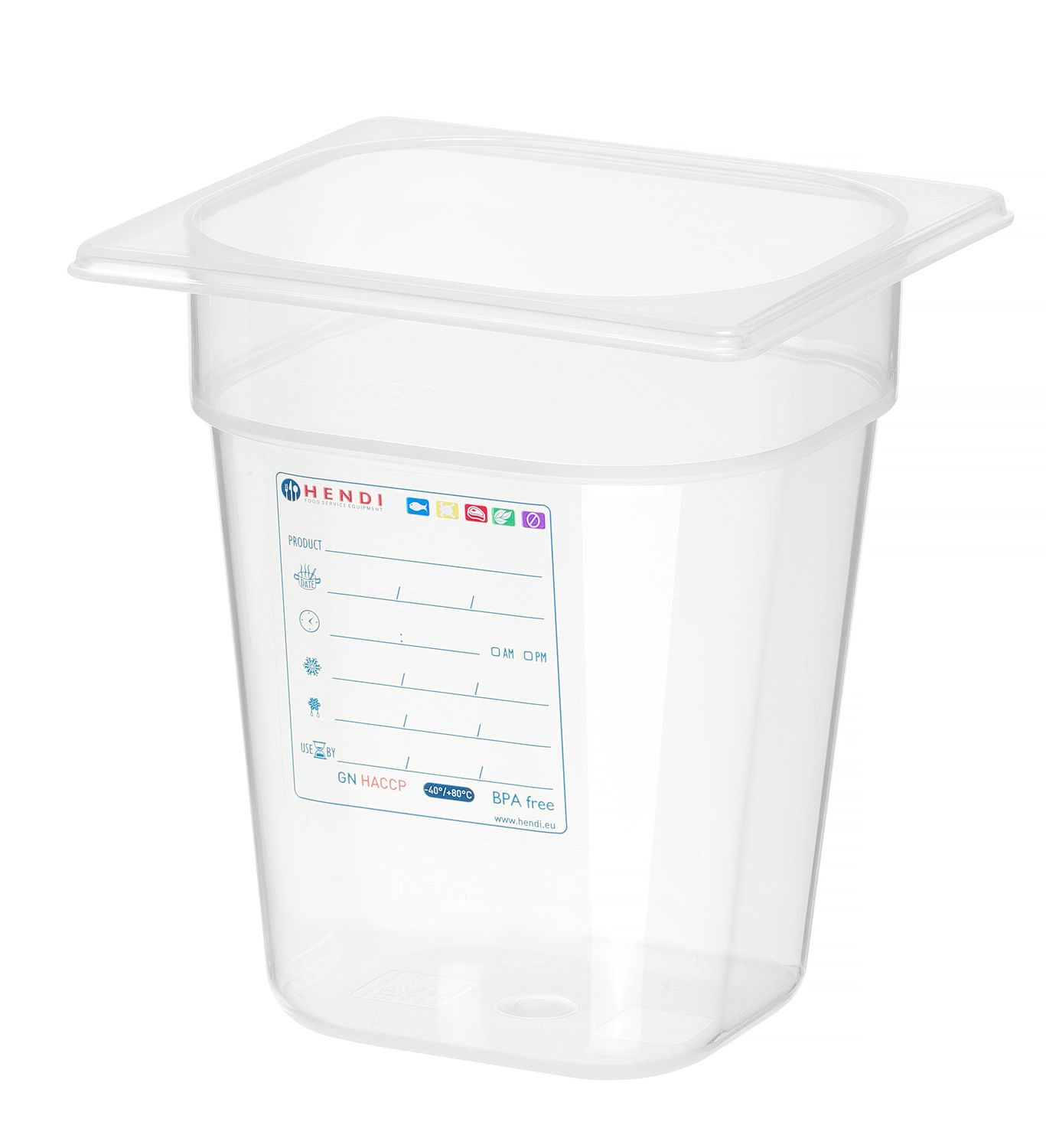 Recipient GN 1/6 adâncime 20 cm din polipropilenă HACCP | HENDI 880456