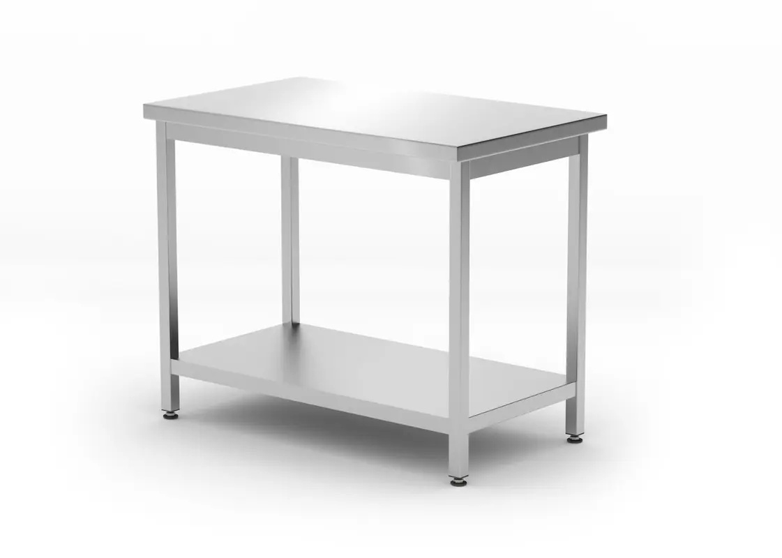 Masă de lucru centrală cu raft, 100x60x85 cm | HENDI 817162