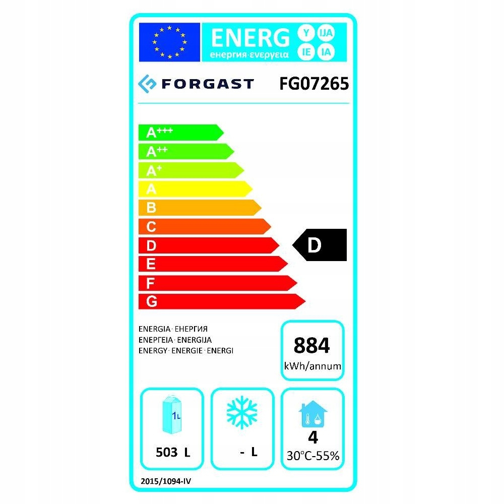 Dulap frigorific cu 1 ușă GN 2/1 685 l, lăcuit, alb FORGAST FG07265