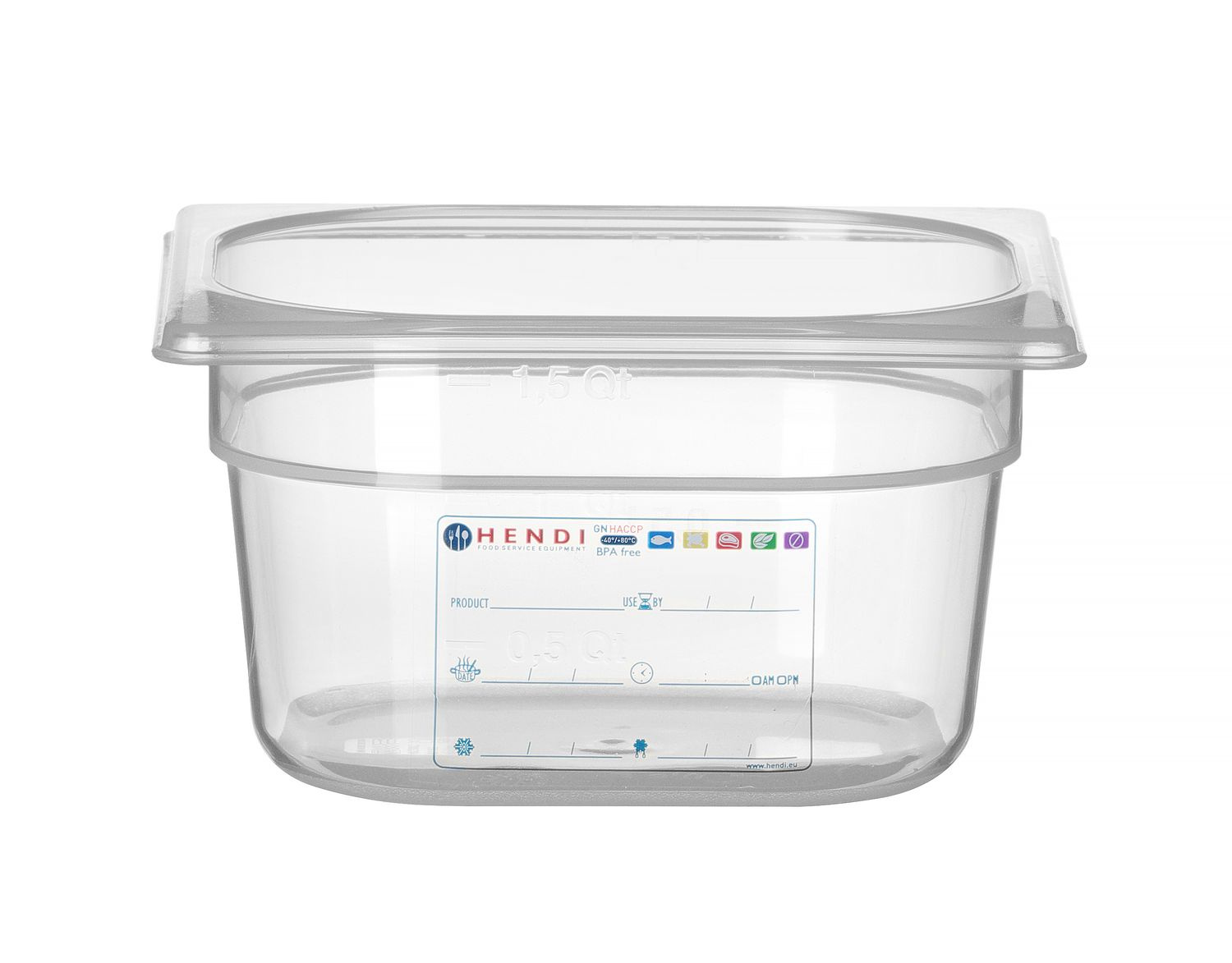 Recipient GN 1/6 adâncime 10 cm din polipropilenă HACCP | HENDI 880470