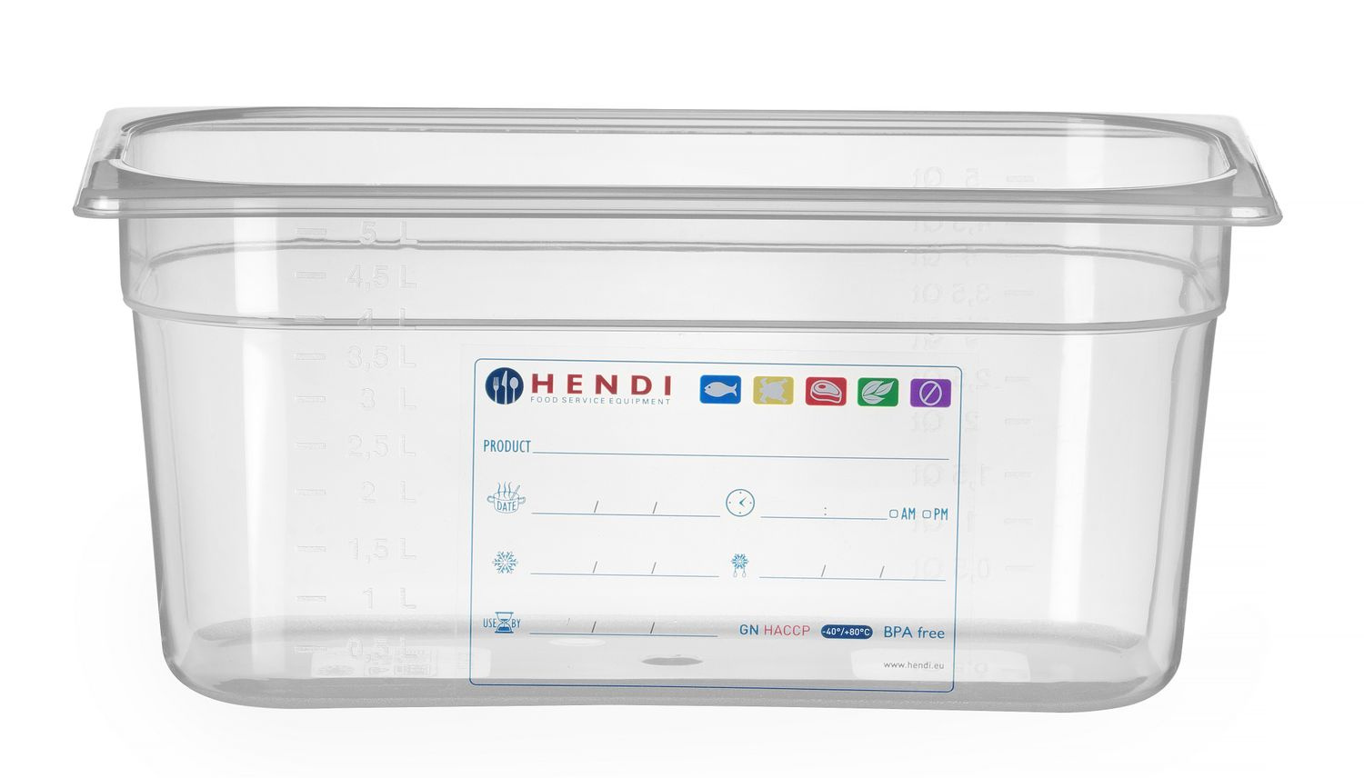 Recipient GN 1/3 adâncime 15 cm din polipropilenă HACCP | HENDI 880265