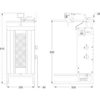 Gyros cu gaz (kebab) - până la 30 kg | POTIS GD-2