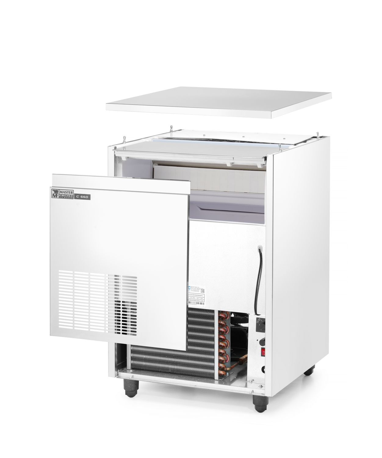 Mașină de cuburi de gheață (capacitate 65 kg/zi) | HENDI C-660