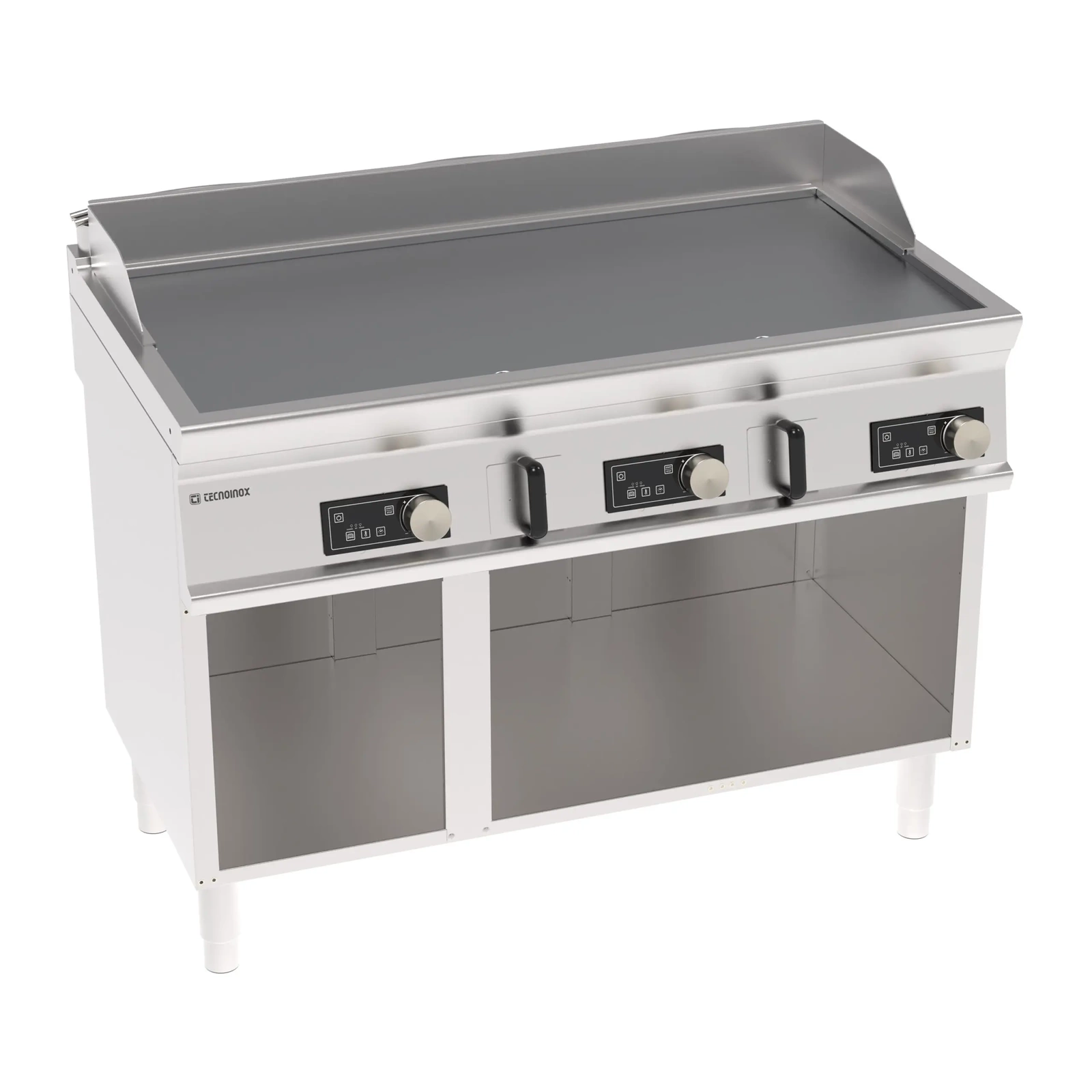 Placă grill electric, control electronic, netedă, cromată, periat, pe o bază deschisă, 120 cm, 400V Tecno74 | TECNOINOX 716249