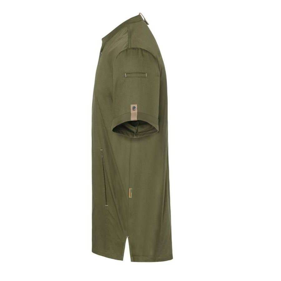 Green-Generation bluză de bucătar cu mânecă scurtă verde mușchi pentru bărbați | KARLOWSKY JM 36-79